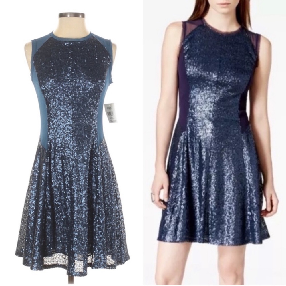 Rachel Roy blue sequined dress